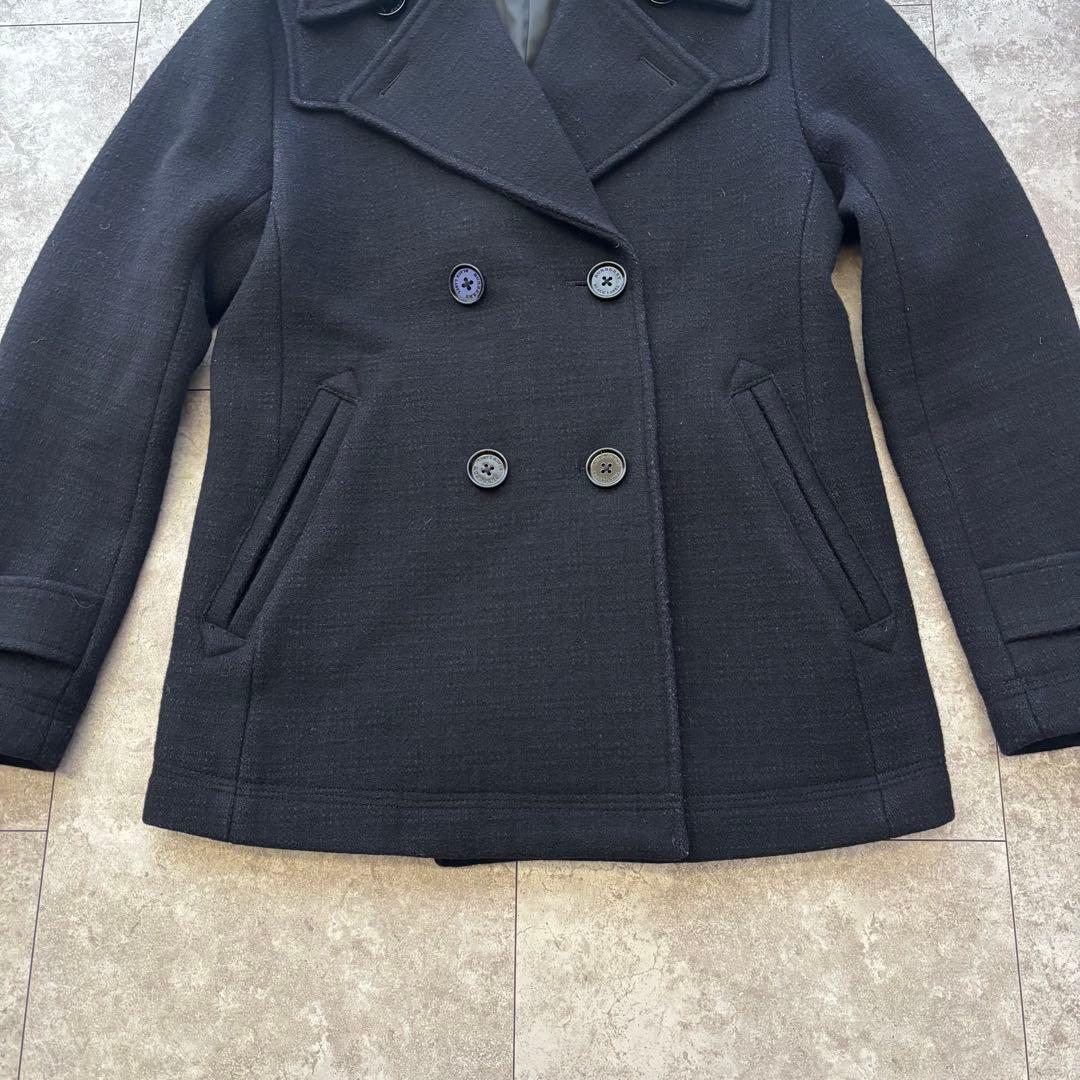 【美品】BURBERRY BLACK LABEL ピーコート ネイビー ウール