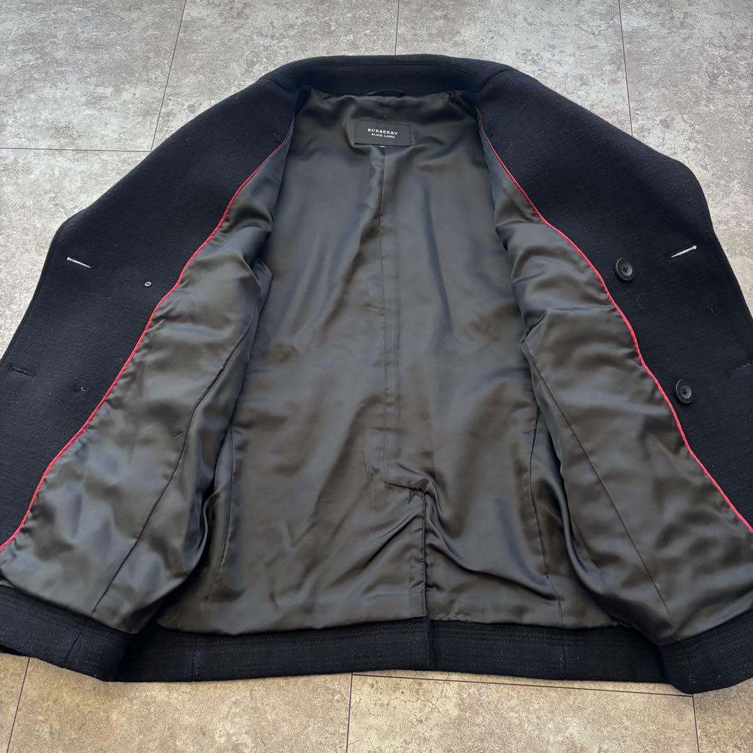 【美品】BURBERRY BLACK LABEL ピーコート ネイビー ウール