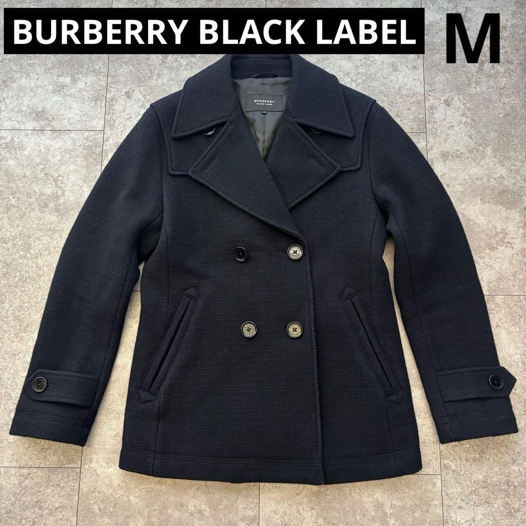【美品】BURBERRY BLACK LABEL ピーコート ネイビー ウール