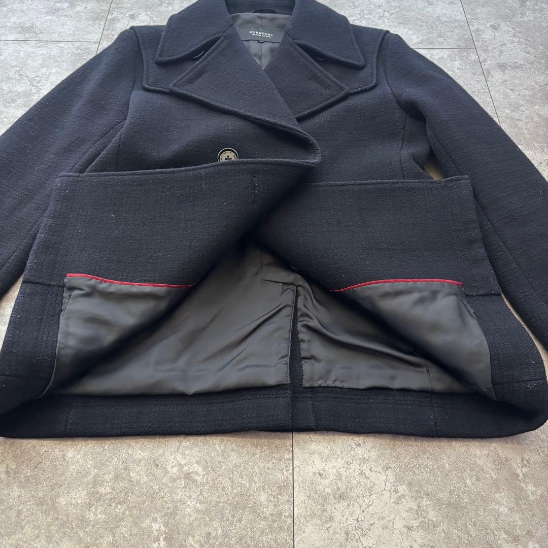 【美品】BURBERRY BLACK LABEL ピーコート ネイビー ウール