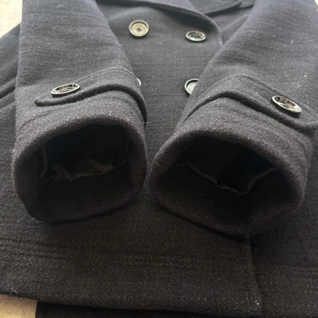 【美品】BURBERRY BLACK LABEL ピーコート ネイビー ウール
