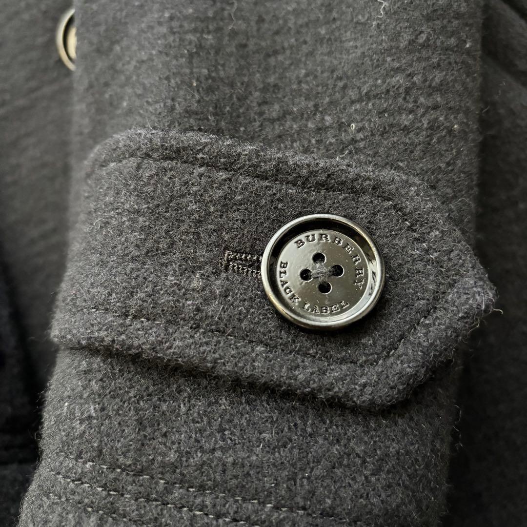 【美品】BURBERRY BLACK LABEL ピーコート ネイビー ウール