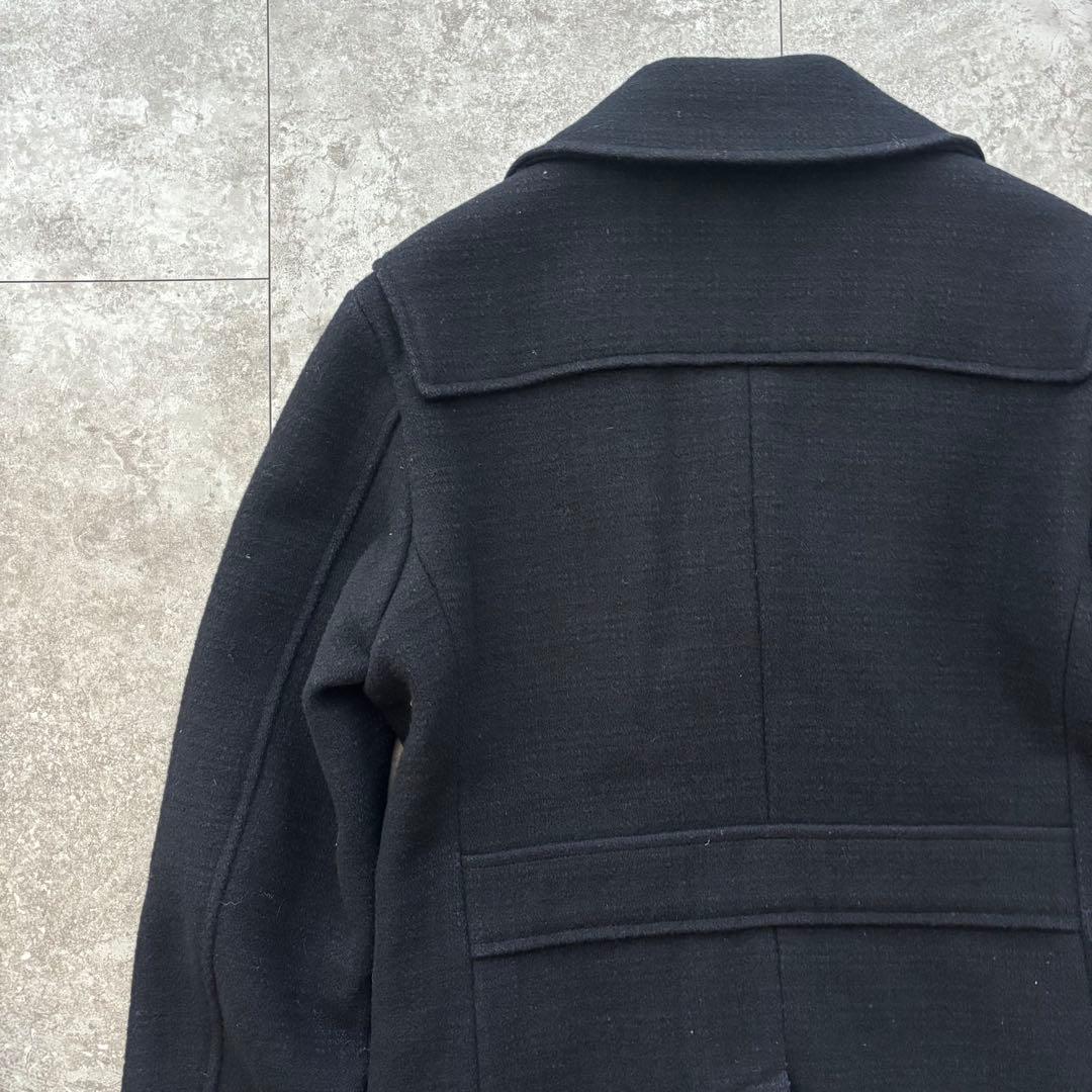 【美品】BURBERRY BLACK LABEL ピーコート ネイビー ウール