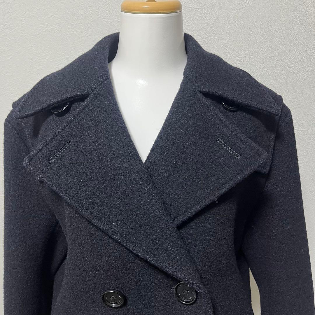 【美品】BURBERRY BLACK LABEL ピーコート ネイビー ウール