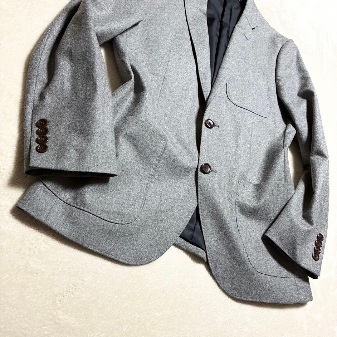 【美品】J.CREW☆カノニコ☆ウールジャケット☆ライトグレー☆フランネル生地☆