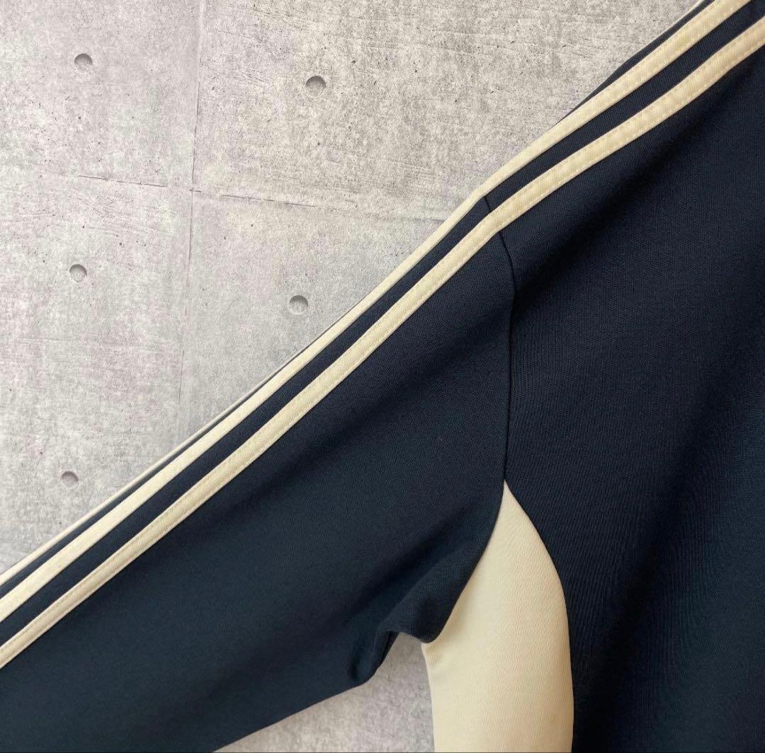 アディダス 刺繍 トラックジャケット オーバーサイズ 紺色　美品！