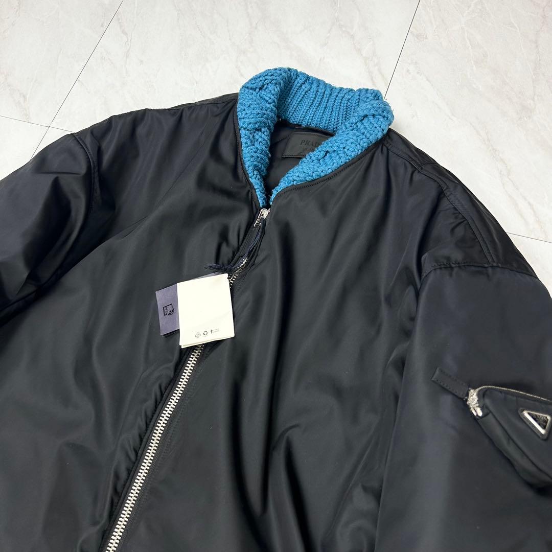 未使用に近い 2022 PRADA ラフシモンズ プレート ロングジャケット M