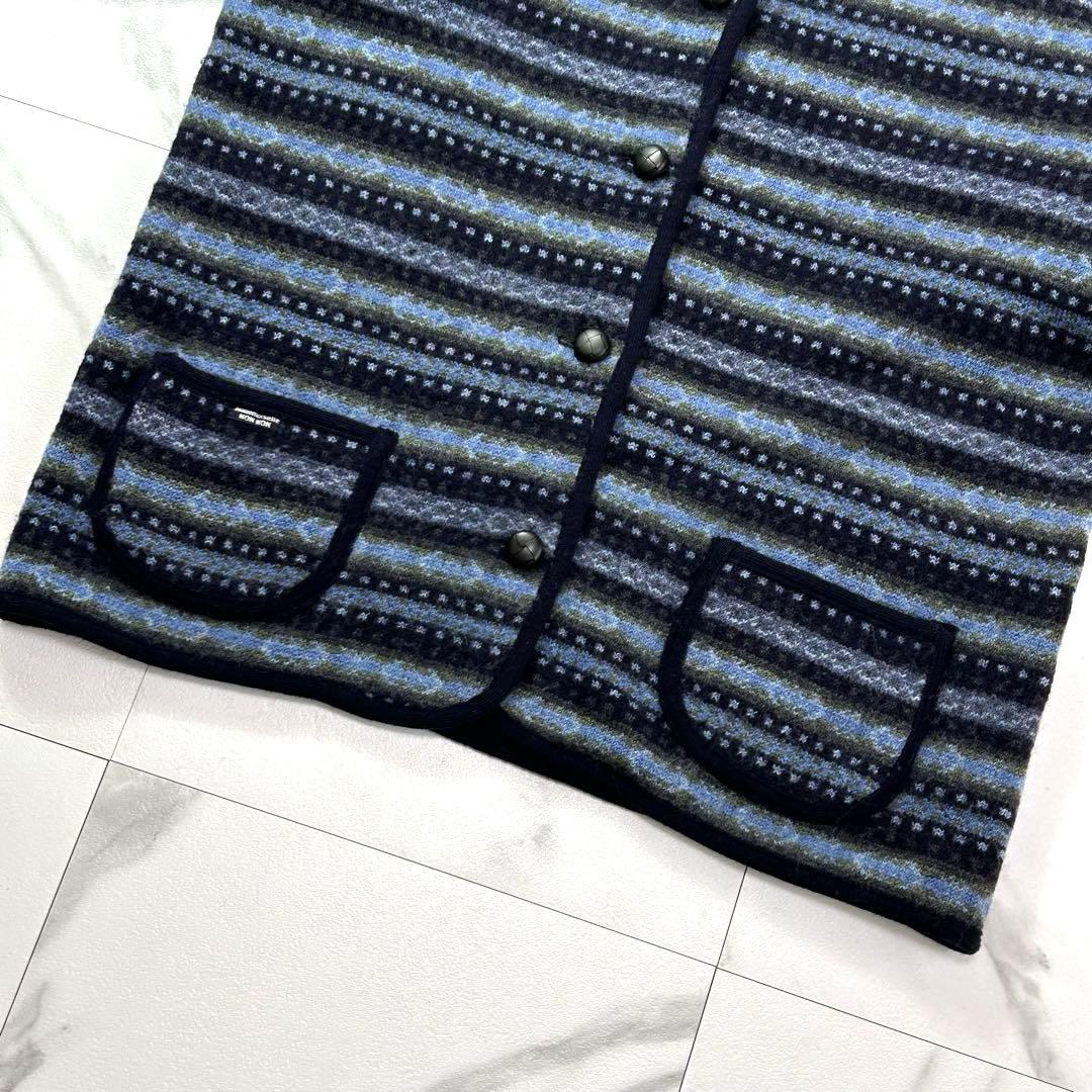 美品✨マドモアゼルノンノン ウールカーディガン ジャケット Lサイズ ネイビー