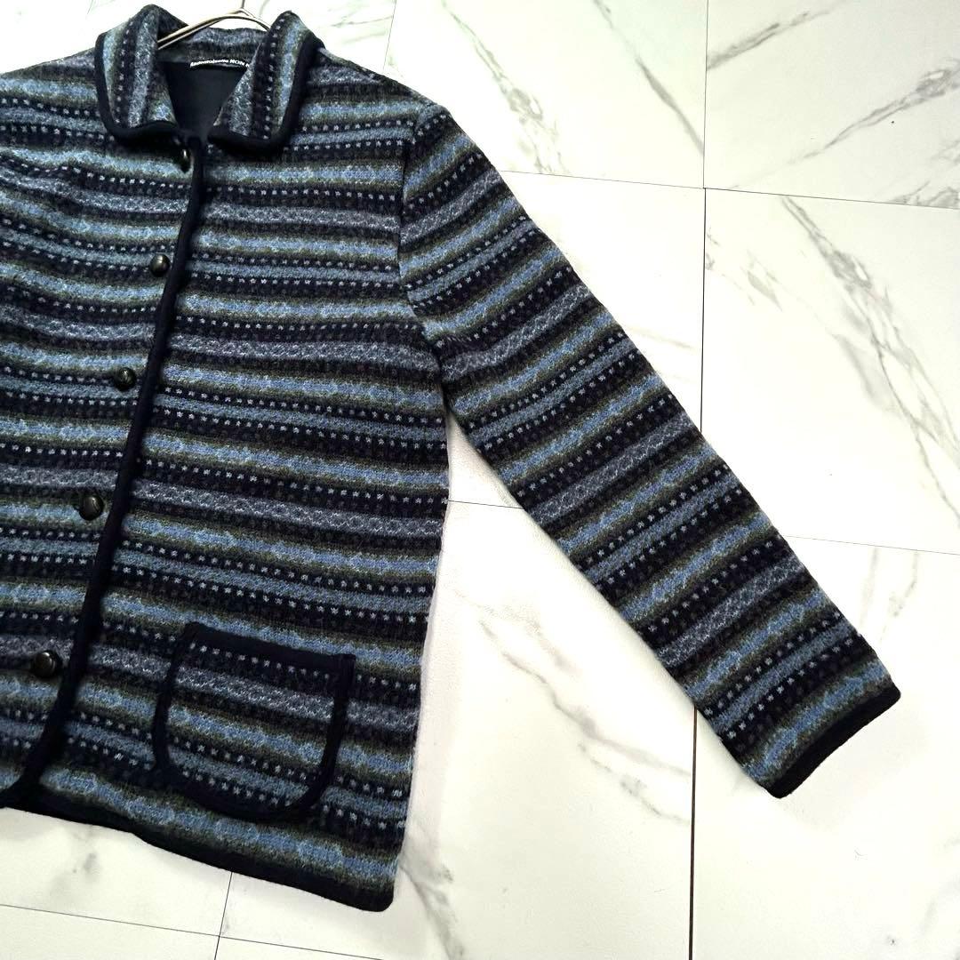 美品✨マドモアゼルノンノン ウールカーディガン ジャケット Lサイズ ネイビー