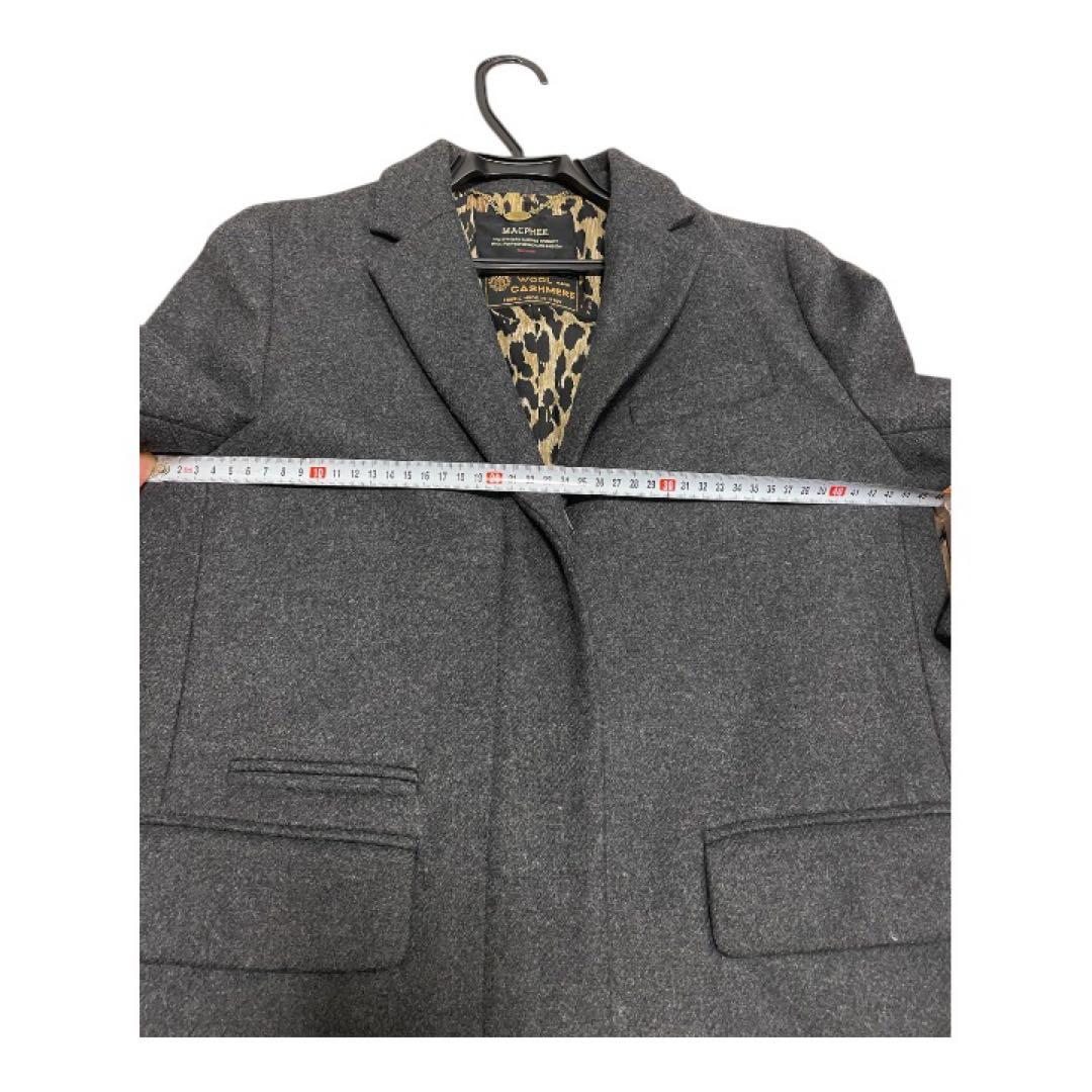 美品　マカフィー チェスターロングコート ウール　カシミヤ　シルク混　豹柄　M