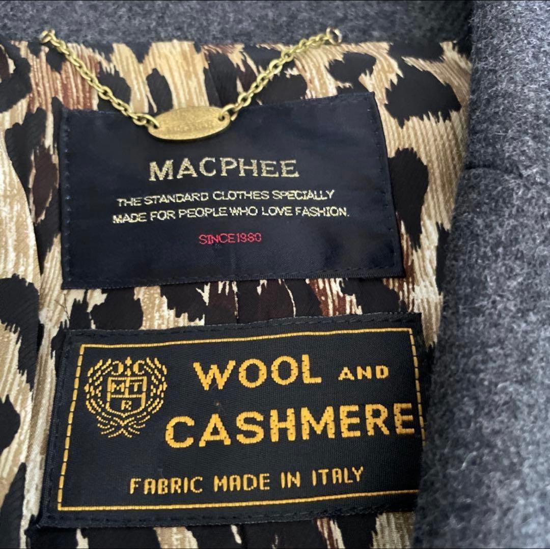 美品　マカフィー チェスターロングコート ウール　カシミヤ　シルク混　豹柄　M