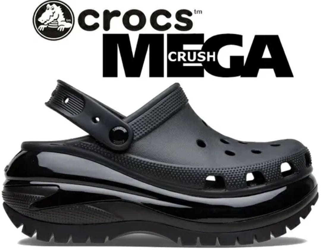crocs MEGA CRUSH ブラック クロッグサンダル28cm