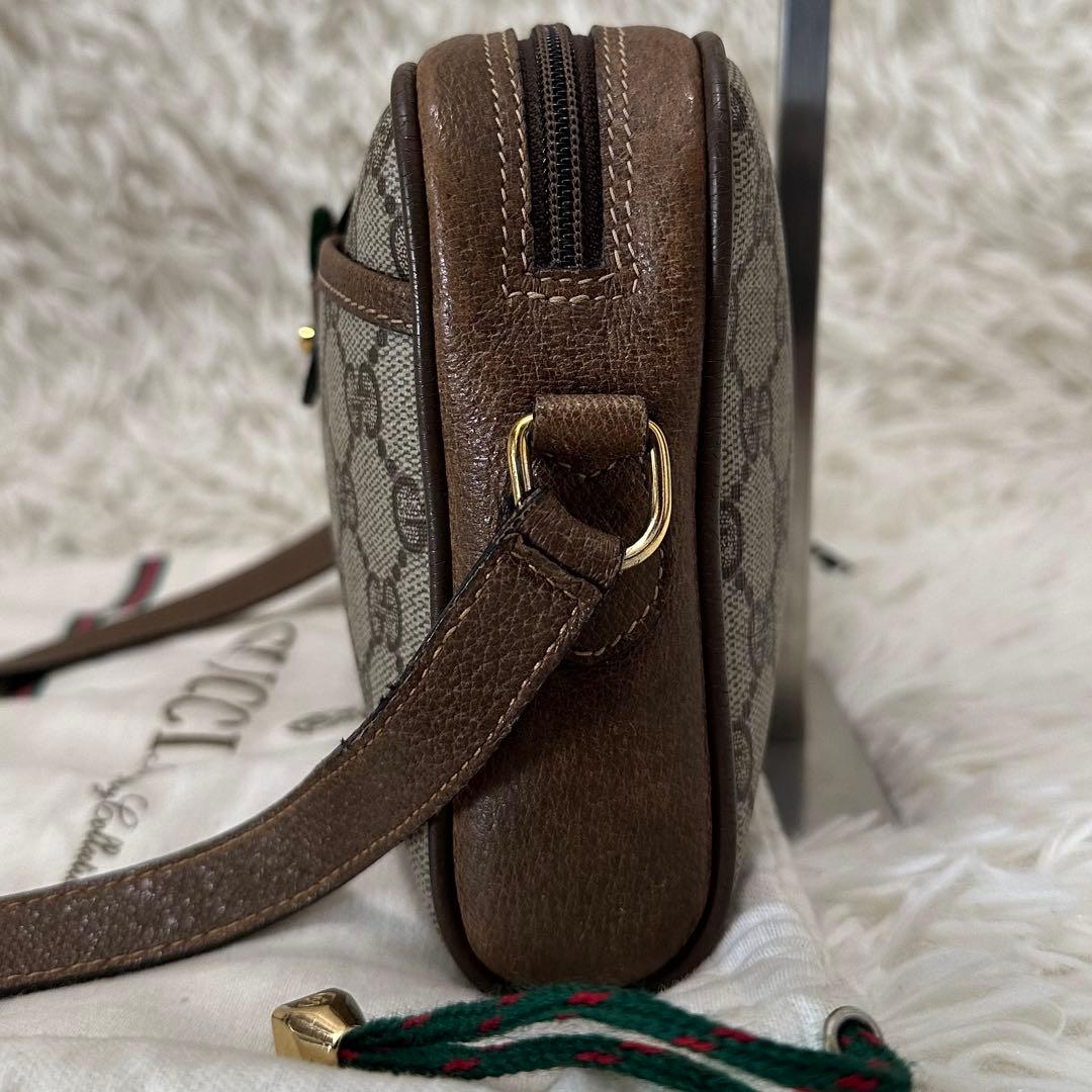 希少 紙タグ 袋付 グッチ GG 金具 レザー ショルダーバッグ シェリーライン