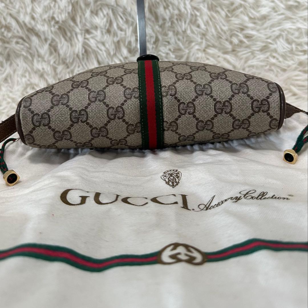 希少 紙タグ 袋付 グッチ GG 金具 レザー ショルダーバッグ シェリーライン