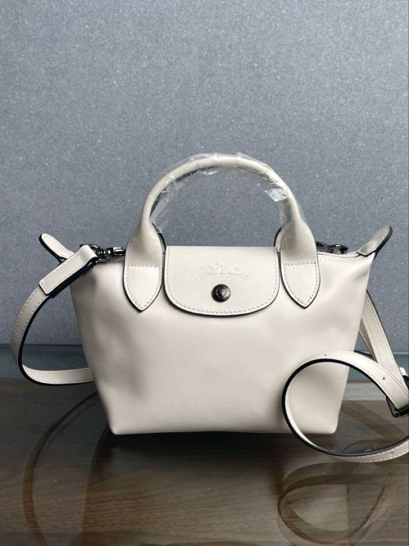 ロンシャン プリアージュ キュイールXS ホワイト