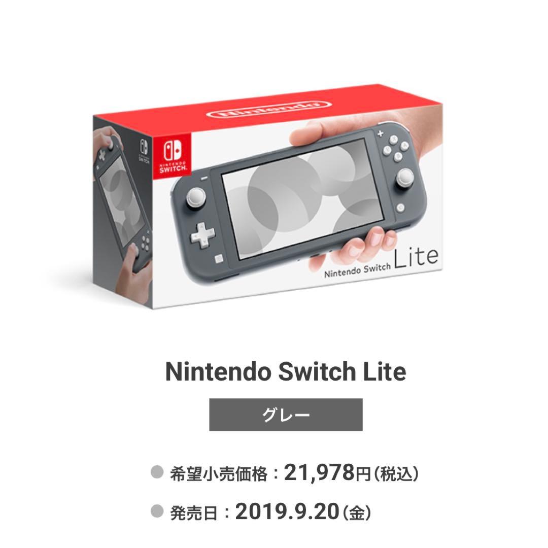ナ*ガ様 Nintendo Switch Lite グレー 本体 美品 スウィッ