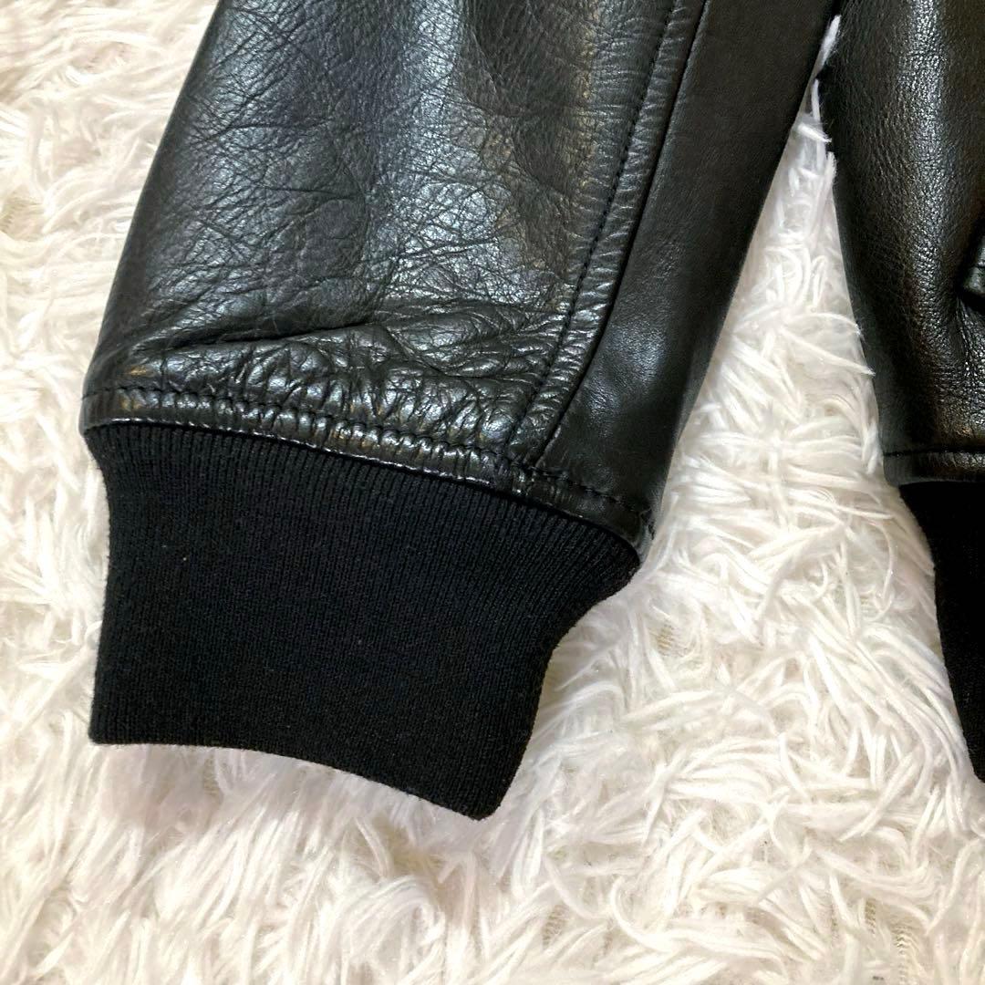 【OLD GAP】 カウレザー MA-1 人気ブラック　 L相当サイズ