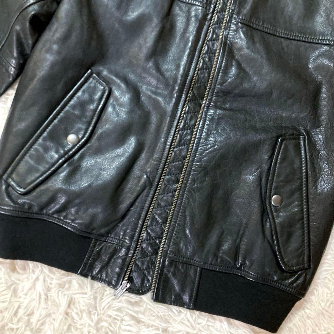 【OLD GAP】 カウレザー MA-1 人気ブラック　 L相当サイズ