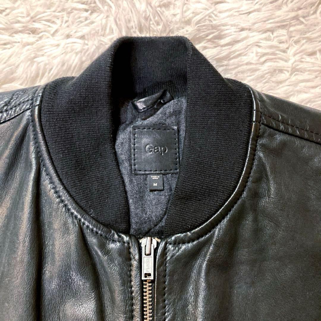 【OLD GAP】 カウレザー MA-1 人気ブラック　 L相当サイズ