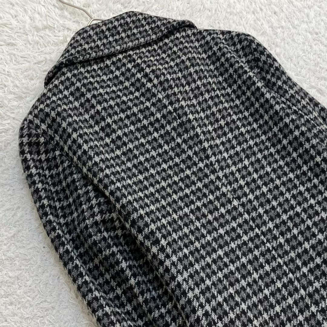 極美品✨マックスマーラ ロングコート 千鳥格子柄 大きいサイズ 42 XL 黒