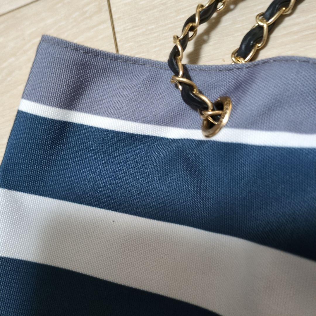 CHANEL ストライプ トートバッグ