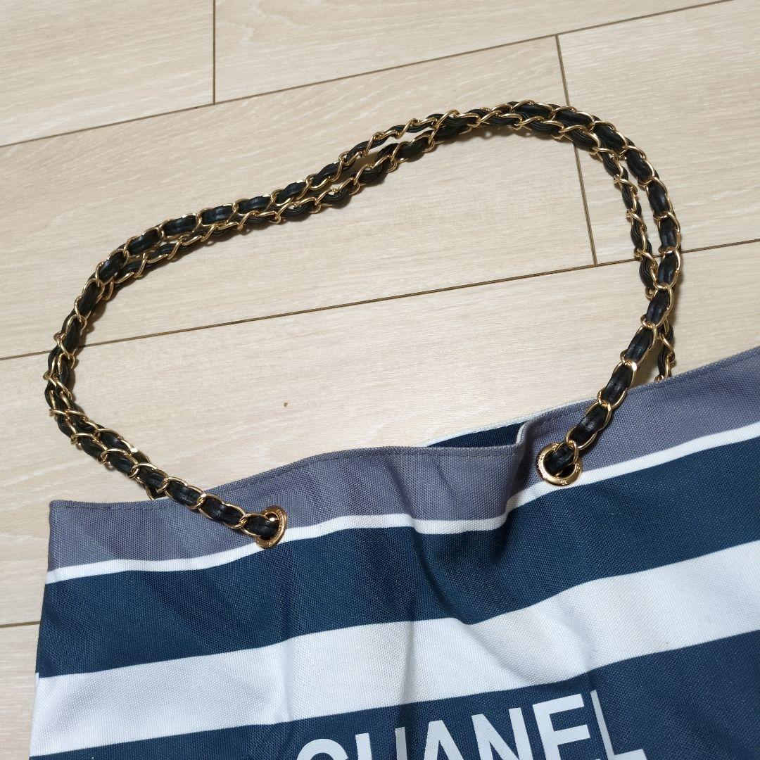 CHANEL ストライプ トートバッグ