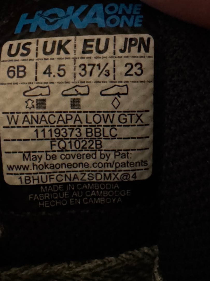 【美品】HOKA ANACAPA LOW GTX アナカパ ブラック23cm