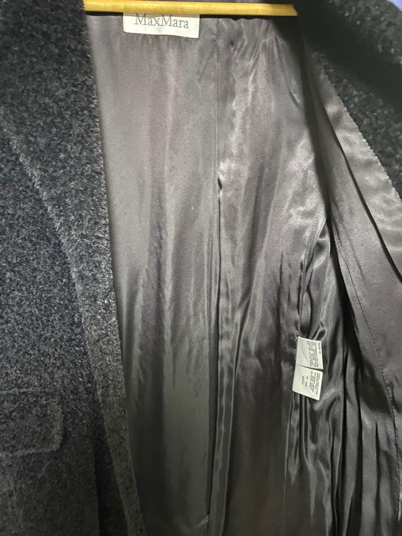 美品/MAX MARA/アルパカ／チ エスターコート/40/black/白タ グ