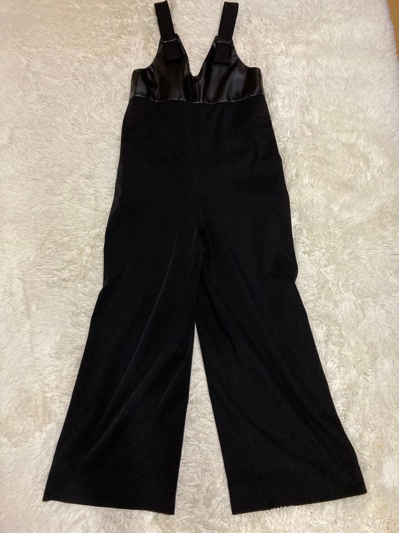 ほぼ未使用　アンスリード　fake leather block オールインワン