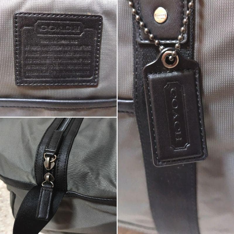 極美品 コーチ ボイジャー ジム バッグ グレー 2way 大容量 ナイロン