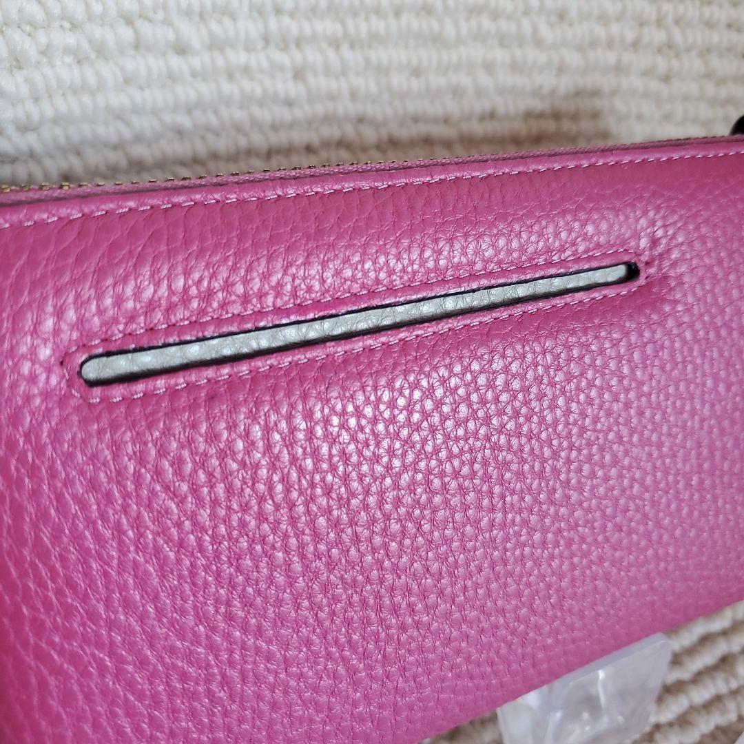 ☆未使用☆ペレボルサ☆L字ファスナー☆ピンクボルドー。