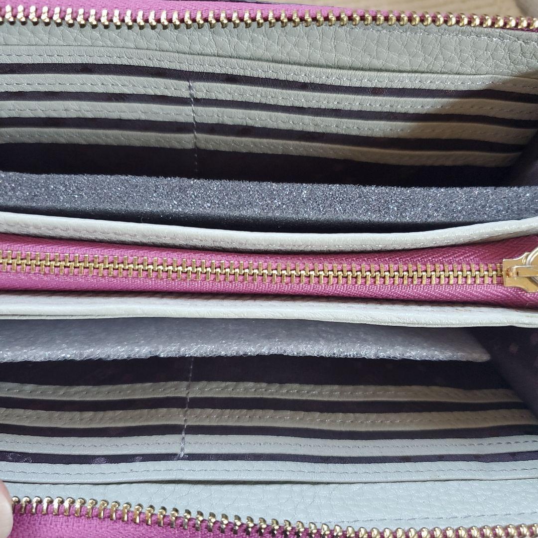 ☆未使用☆ペレボルサ☆L字ファスナー☆ピンクボルドー。