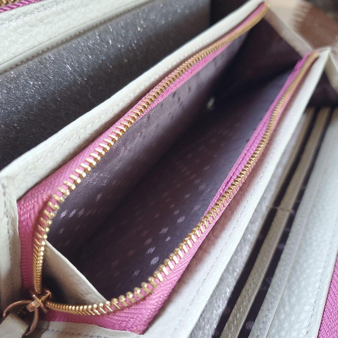 ☆未使用☆ペレボルサ☆L字ファスナー☆ピンクボルドー。