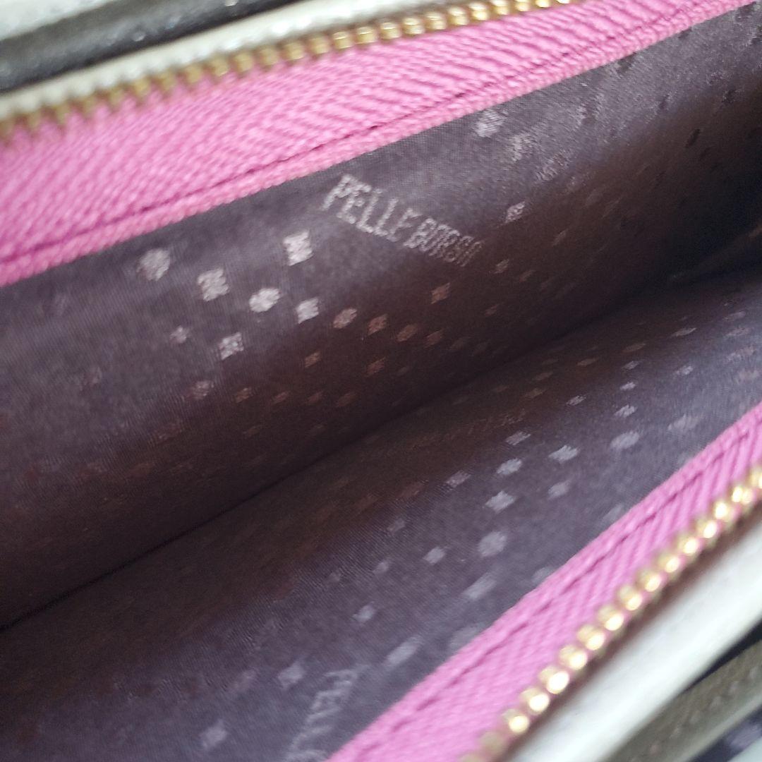 ☆未使用☆ペレボルサ☆L字ファスナー☆ピンクボルドー。