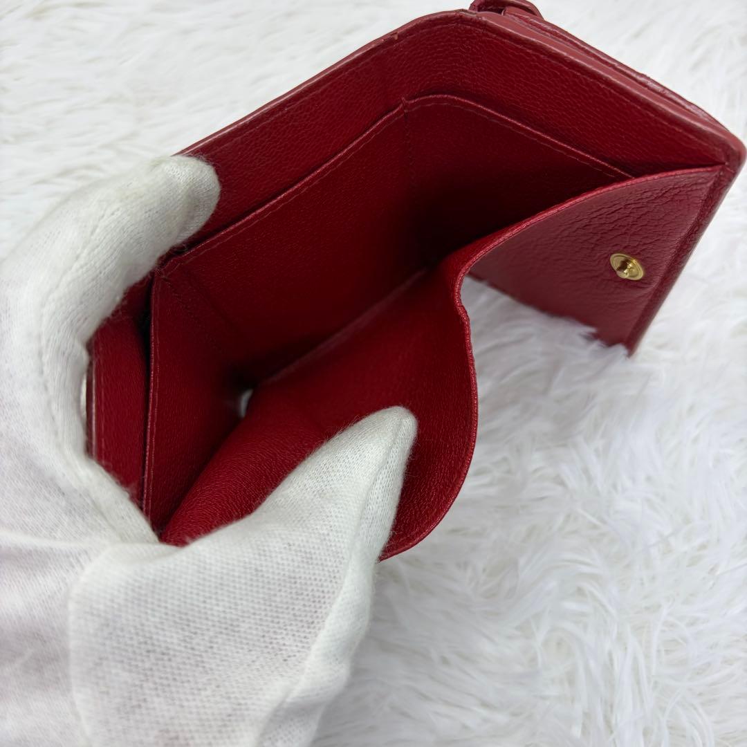美品✨️ミュウミュウ　三つ折り財布　ラブレター　マドラス レザー ハート ピンク