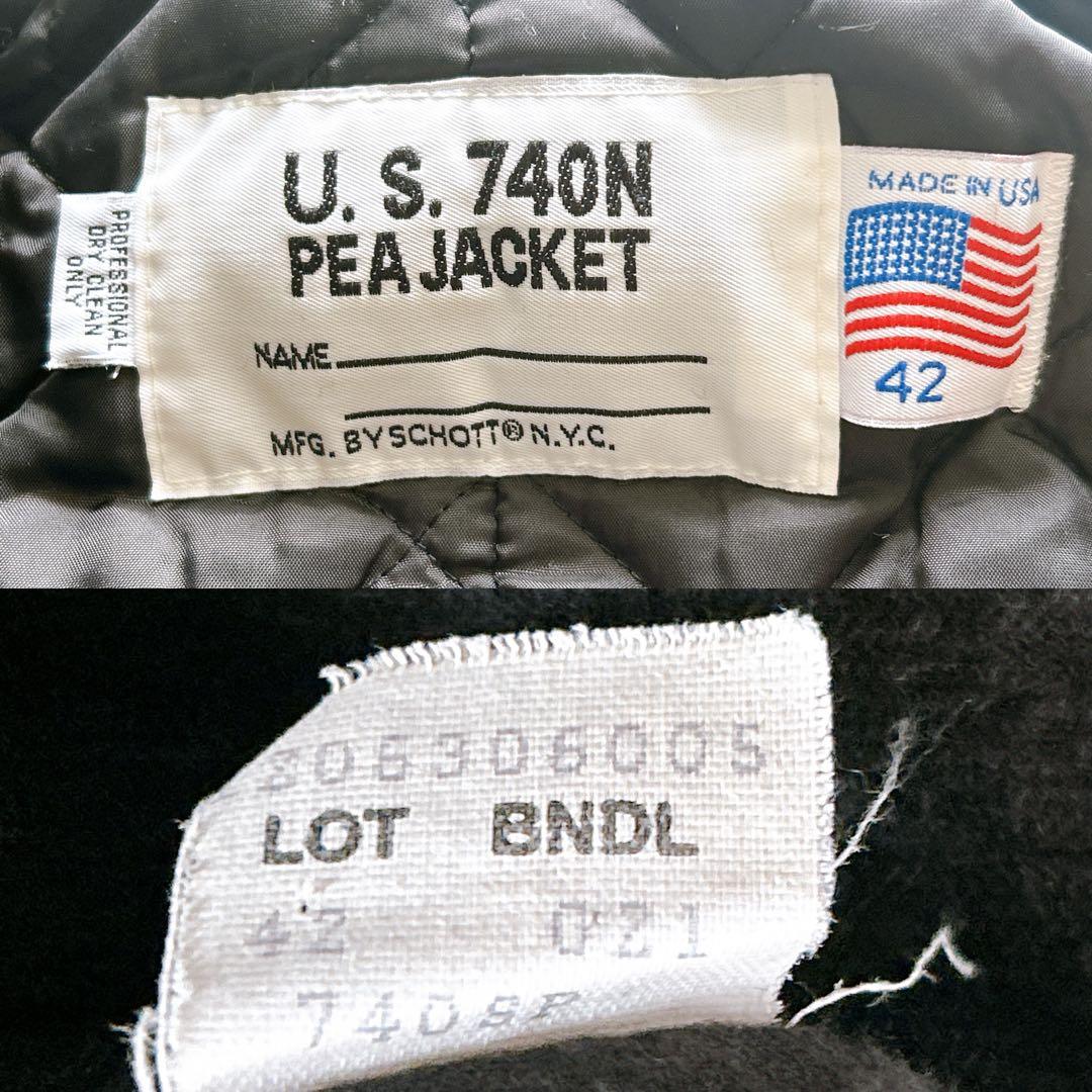 ✨希少サイズ✨Schott 740N ダブルブレスト ピーコート USA製 42
