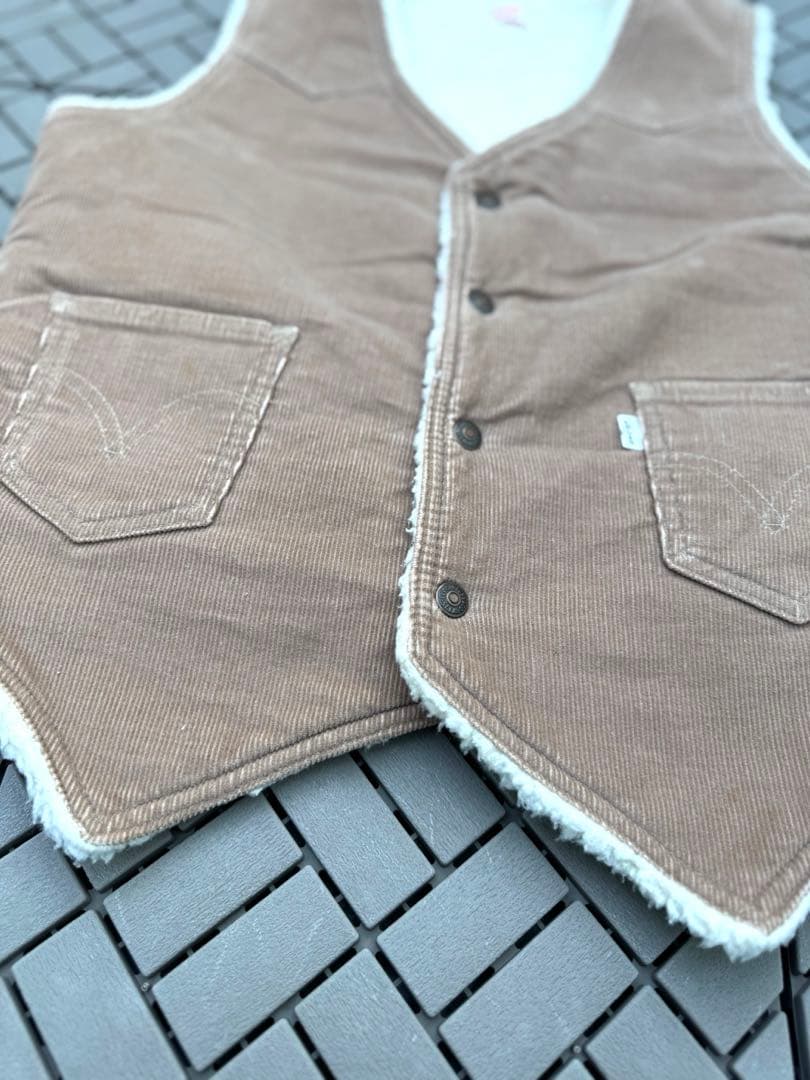 70's 希少‼︎ Levi's デニムベスト ボア リーバイス コーデュロイ