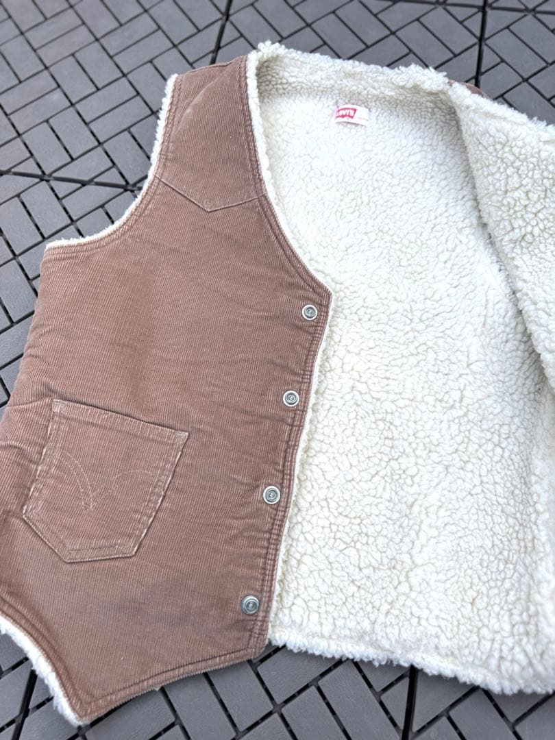 70's 希少‼︎ Levi's デニムベスト ボア リーバイス コーデュロイ