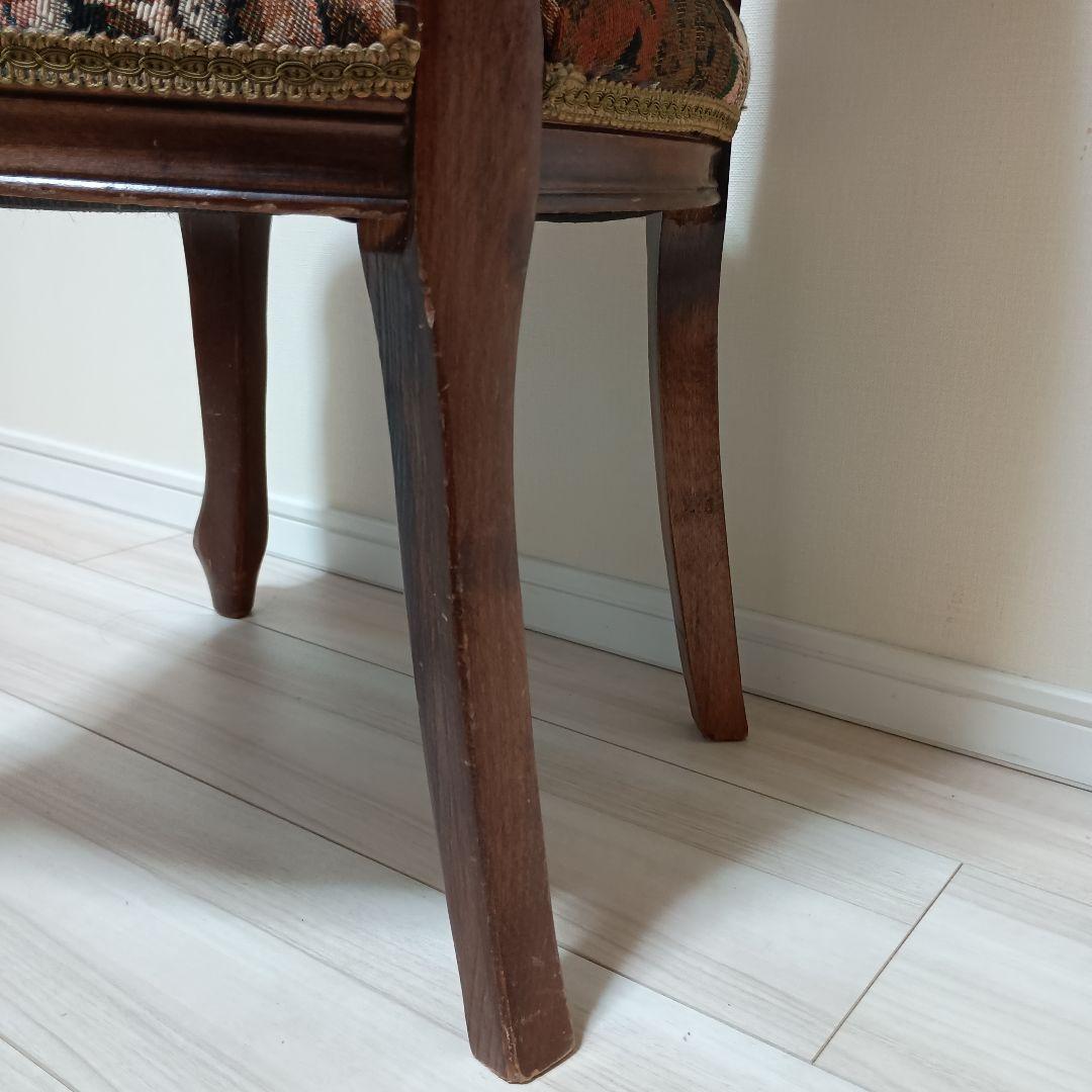 う*こ様 アンティーク テディベア柄 木製椅子