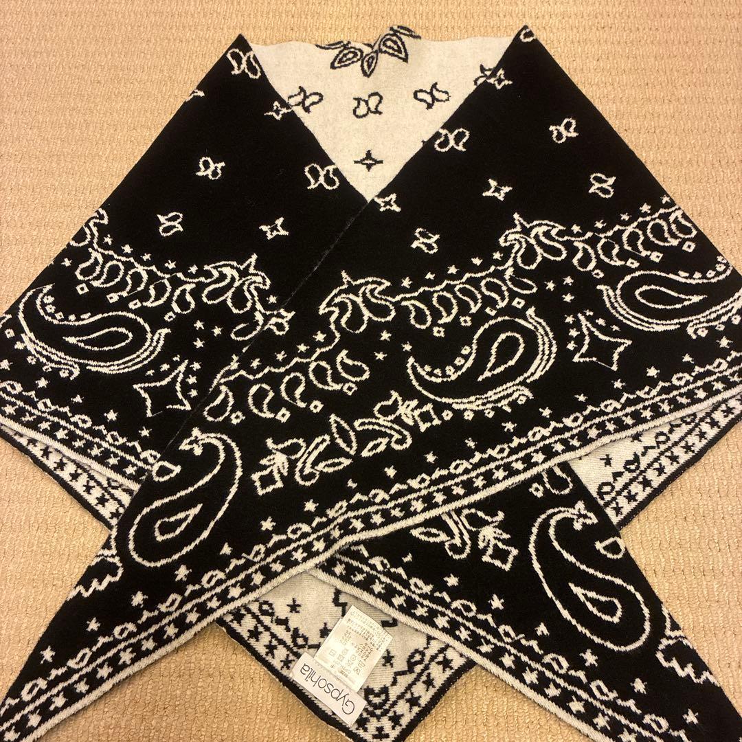 Gypsohila ストール黒/白 F