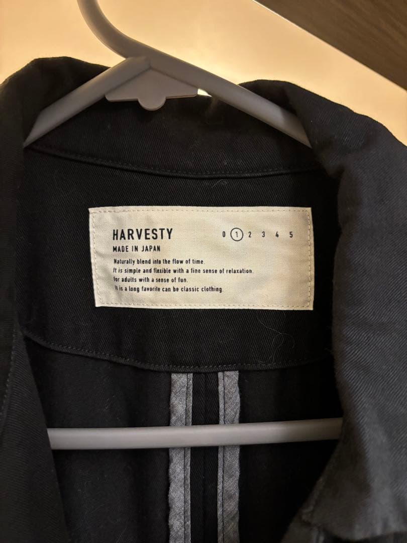 HARVESTY ハーベスティチノクロスオーバーコート ブラック