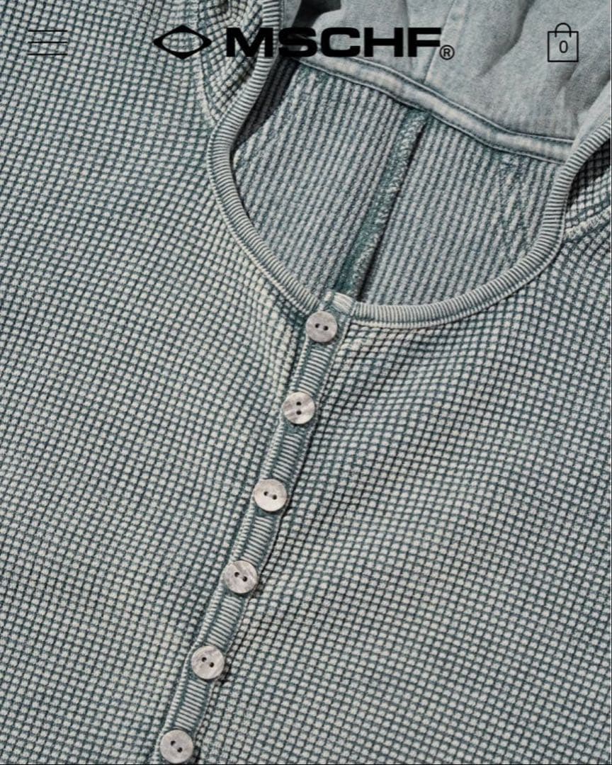 トップス MSCHF LAYERED WAFFLE HOODIE SET_BLEACHED