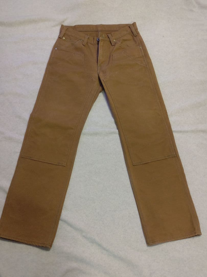 IRON HEART ヘビーダック地ダブルニーロガージーンズ