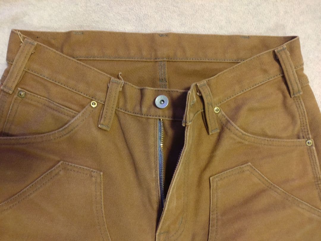 IRON HEART ヘビーダック地ダブルニーロガージーンズ