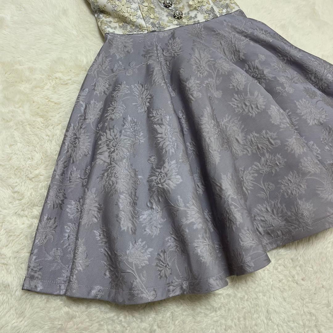 キャバドレス Sugar ROBEdeFLEURS 刺繍　フリル　紫