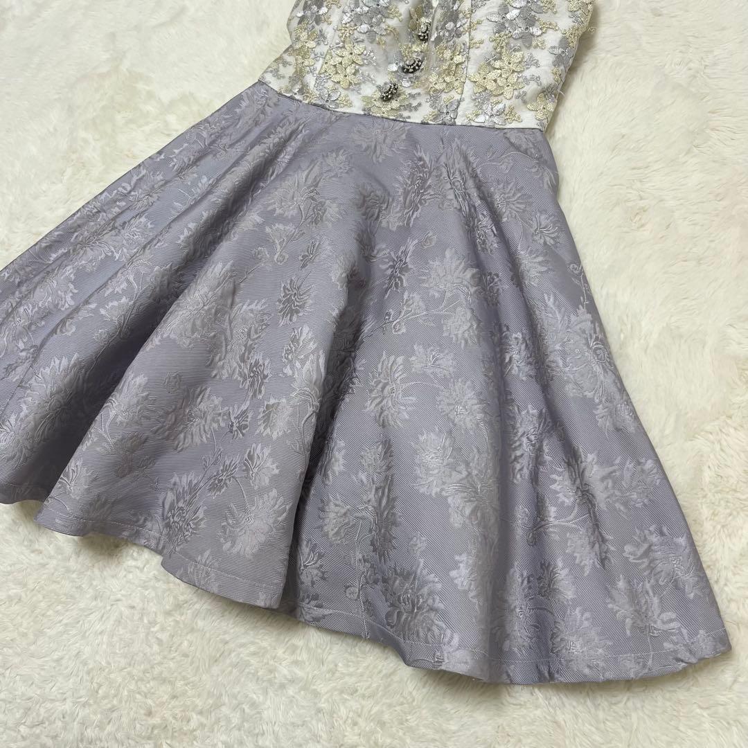 キャバドレス Sugar ROBEdeFLEURS 刺繍　フリル　紫