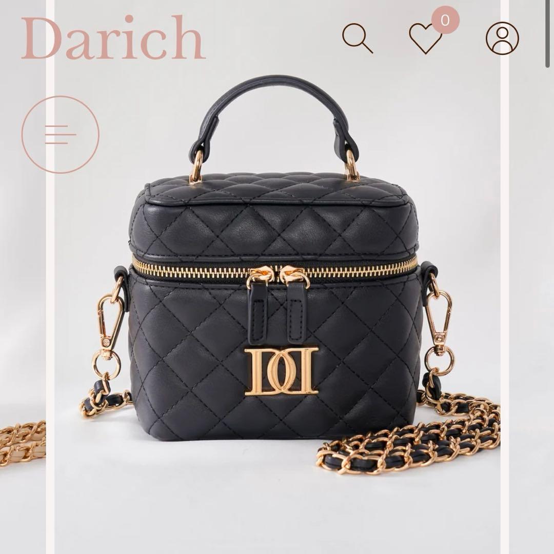 Darich キルティングバッグ　ゴールドパーツ　ブラック