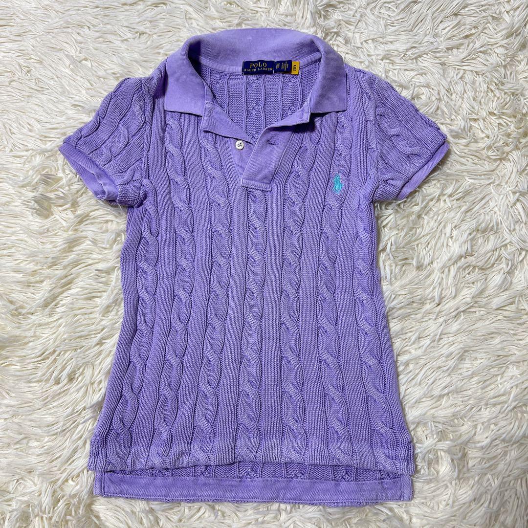 ポロラルフローレン　ポロシャツ　半袖　ケーブルニット
