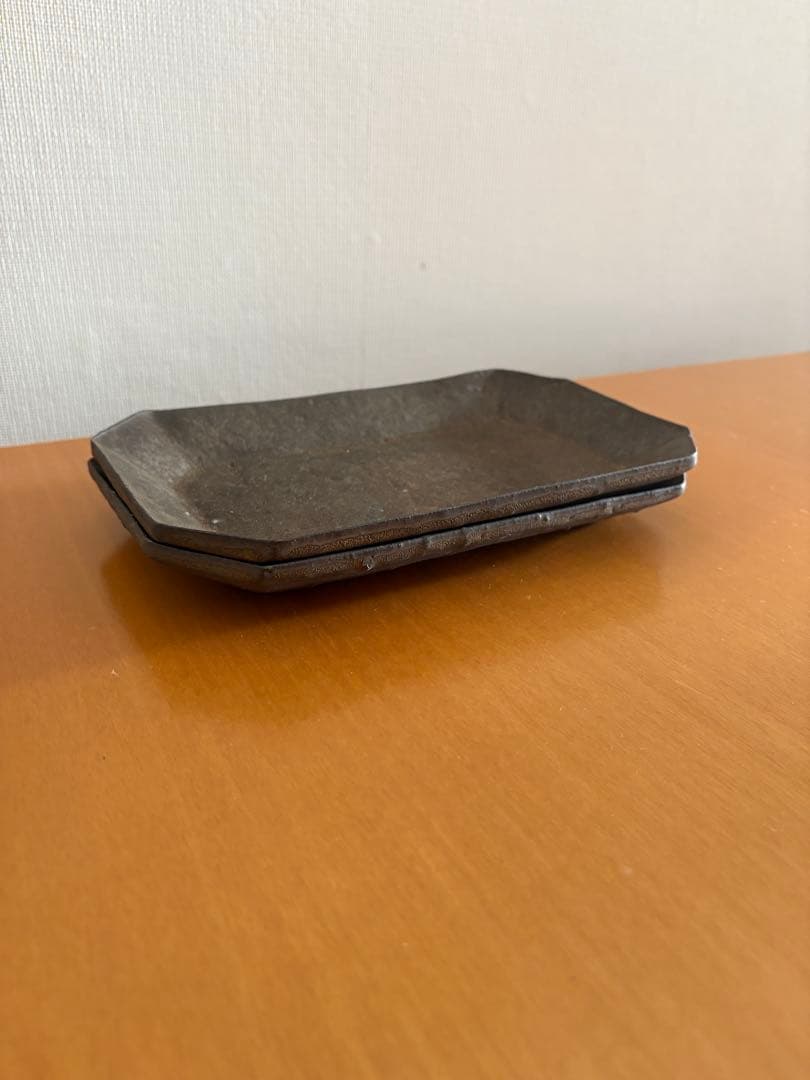 大原拓也さん　アンティークゴールド八角長角皿　2枚【未使用】