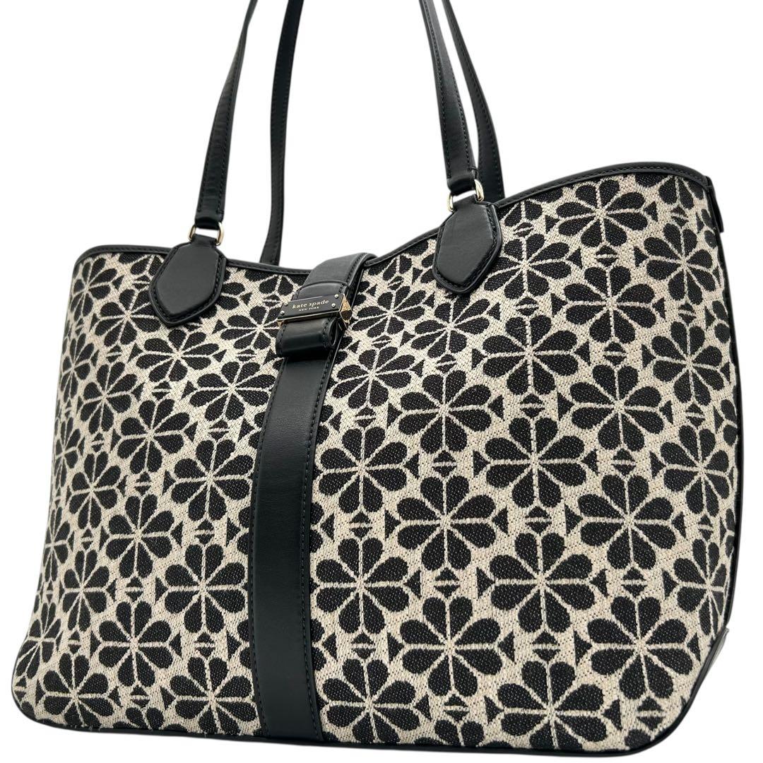 未使用　ケイトスペード　トートバッグ　花柄　ロゴ　ジャガード　A4◎　肩掛け◎